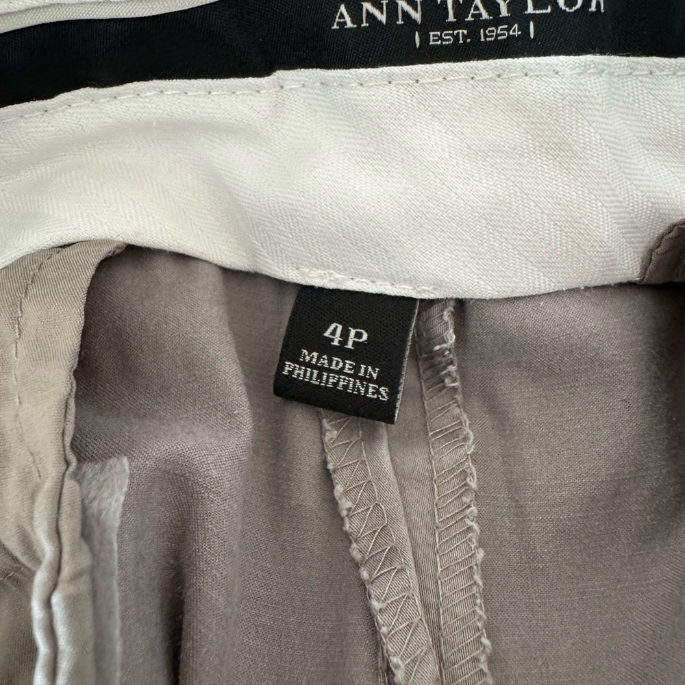 Ann Taylor Gray Button-Detail Trousers - Picture 5 of 5
